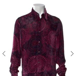 Acne Studios Printed Long-Sleeve Shirt – Black & Pink | Size XS